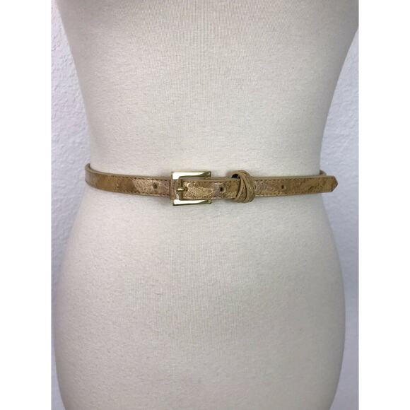 Via Spiga Brown Faux Leather Print Belt - Picture 1 of 5